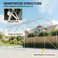Outsunny 10' x 16' Carport, Heavy Duty Portable Garage Storage Tent with Large Zippered Door, Anti-UV PE Canopy Cover for Car, Truck, Boat, Motorcycle, Bike, Garden Tools, Outdoor Work, Gray(m-6)