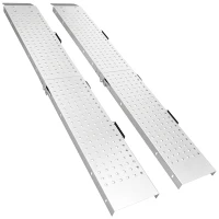 HOMCOM Folding Loading Ramps, 2 PCS 70.9" x 10" Motorcycle ATV Trailer Truck Ramps with 880 lb Total Capacity, Handles, Silver(m-2)