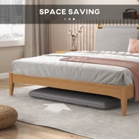 HOMCOM 51" Folding Floor Sofa, Foldable 2-Seater Lazy Sofa Sleeper Bed, Adjustable Linen Floor Couch with 9-position Backrest, 2 Pillows and Wide Seat for Living Room, Grey(m-7)