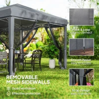 Outsunny 10' x 20' Pop Up Canopy Tent with Netting, Heavy Duty Instant Sun Shelter, Large Tents for Parties with Carry Bag for Outdoor, Garden, Patio, Gray(m-6)
