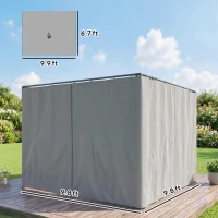 Outsunny 9.84' x 9.84' Gazebo Sidewall Set with Hooks/C-Rings, Gray(m-3)