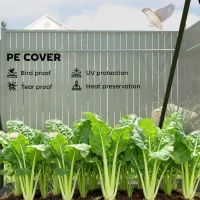 Outsunny 4 x 3ft Raised Garden Bed with Mini Greenhouse, Galvanized Raised Garden Bed with Cover, Clear and Dark Gray(m-6)