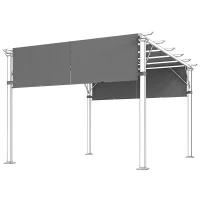 Outsunny 2 Pcs Pergola Replacement Canopy, UV Protection Pergola Shade Cover, Easy to Install, for 10 x 10ft Pergola, Dark Gray(m-11)
