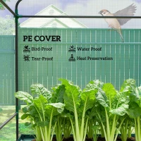Outsunny Greenhouse with Raised Garden Bed, Galvanized Steel Outdoor Greenhouse with Roll Up Door, 56" x 56" x 75", Green(m-6)