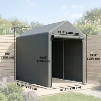 Outsunny 4 x 6ft Outdoor Storage Shed Tent, Portable Shed with Roll-up Door for Motorcycle, Bike, Garden Tools(m-3)