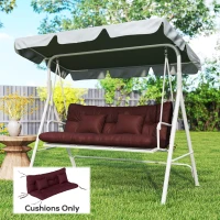 Outsunny 4-Piece Back and Seat Cushion Pillows Replacement and Pillows, Patio Chair Cushions Set with Ties, Wine Red(m-2)