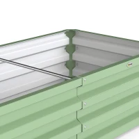 Outsunny Galvanized Raised Garden Bed, Outdoor Planter Box for Vegetables, Flowers, Herbs, 4' x 2' x 1', Light Green(m-9)