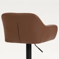 HOMCOM Bar Stools PU Leather Adjustable Swivel Barstools Backrest Counter Chairs Set of 2 Brown(m-11)