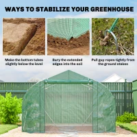 Outsunny 10'x11'x6' Walk-in Tunnel Greenhouse with Shelves, Mesh Door and Windows, Plant Hot House with PE Cover, Green(m-9)