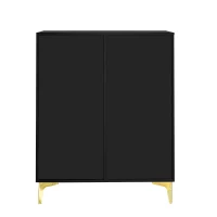 Elegant Sideboard with Push-To-Open Mechanism, Versatile Shoe Cabinet for Hallways and Entryways, 32.5" L x 13.5" W x 39.5" H, Black(m-13)