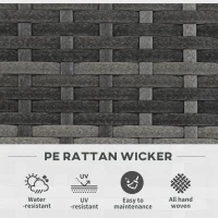 Outsunny Wicker Raised Garden Bed with Trellis, 42" Tall Outdoor Planter Box, Mixed Grey(m-7)