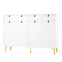 Spacious Sideboard with Adjustable Shelves, Versatile Storage Cabinet for Living and Dining Rooms, 47" L x 15" W x 32.5" H, White(m-12)