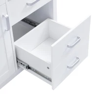 47-inch Bathroom Vanity Cabinet Base with Door-Mounted Dual-Tier Racks, Soft CloseVanity- Cabinet for Busy Households, 46.5'' L x 19'' W x 31.5'' H, White(m-9)
