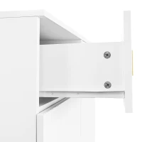 Elegant Sideboard with Push-To-Open Mechanism, Versatile Shoe Cabinet for Hallways and Entryways, 32.5" L x 13.5" W x 39.5" H, White(m-6)