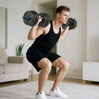 Soozier Adjustable Dumbbell Set, 3 in 1 Weights Dumbbells Set for Home Gym, 55lb Free Weights with Connector and Non-Slip Grip(m-1)
