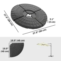 Outsunny Set of 4 Umbrella Base Weights Outdoor Parasol Holder for Cross Base Portable(m-3)