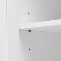 Multi-functional Storage Cabinet with Adjustable and Fixed Shelves, Tall Organizer Cabinet for Bathroom and Office, 23.5'' L x 17'' W x 71'' H, White(m-10)