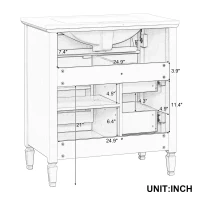 Spacious Vanity with Tip-Out Top Drawer and 2 Left-Side Drawers, Ideal Cabinet for Small-To-Medium Bathrooms, 30" L x 18.5" W x 33.5" H, Green(m-3)