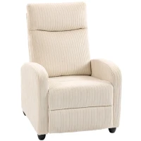HOMCOM Fabric Recliner Chair Manual Home Theater Seating Single Reclining Sofa Chair with Padded Seat for Living Room, Beige(m-9)
