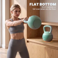 Soozier 18 lb Soft Kettlebell, Sand Filled Weight w/ Grip Handle, Kettlebell Weight for Full Body Workout, Green(m-6)