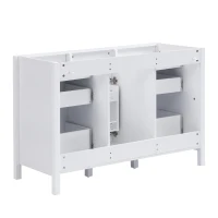 47-inch Bathroom Vanity Cabinet Base with Door-Mounted Dual-Tier Racks, Soft CloseVanity- Cabinet for Busy Households, 46.5'' L x 19'' W x 31.5'' H, White(m-11)
