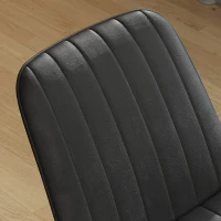 HOMCOM Dining Chairs Set of 4, Faux Leather Upholstered Kitchen Chairs with Metal Legs for Dining Room, Living Room, Black(m-9)