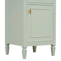 Functional Bathroom Vanity with Ceramic Sink and Tip-Out Top Drawer, Perfect Cabinet for Compact Bathrooms, 20" L x 18.5" W x 33.5" H, Green(m-13)