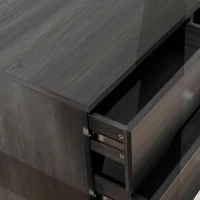HOMCOM Filing Cabinet with File Drawer File Cabinet with Adjustable Shelf and 3 Drawers Black(m-10)