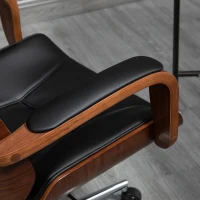 HOMCOM Office Chair, PU Leather Desk Chair with Removable Headrest, Adjustable Height, Tilt Function and with Wheels, Black(m-9)