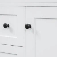 Double Bathroom Vanities with Tip-Out Top Drawer and 3 Pull-Out Drawers, Stylish Cabinets with Freestanding Design, 48" L x 18.5" W x 34" H, White(m-12)