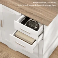 HOMCOM 40" Sideboard Buffet Cabinet, Modern Kitchen Storage Cabinet with 2 Drawers, 3 Doors & Adjustable Shelf, White(m-5)