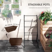 Outsunny 5-Tier Raised Garden Bed with 5 Planter Box, Outdoor Plant Stand Grow Containers with Leaking Holes, Brown(m-5)