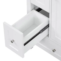 Ample Bathroom Vanity with 2 Upper Drawers and Removable Bottom Drawer, Ideal Cabinet for Small Bathrooms, 24" L x 18.5" W x 34" H, White(m-11)