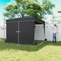 Outsunny 10 x 10 ft Pop Up Canopy Tent with Sidewalls, UPF50+ Outdoor Portable Instant Canopy Shelter with Carry Bag, Black(m-3)