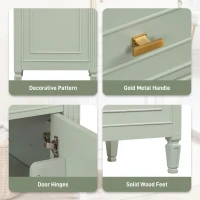 Functional Bathroom Vanity with Ceramic Sink and Tip-Out Top Drawer, Perfect Cabinet for Compact Bathrooms, 20" L x 18.5" W x 33.5" H, Green(m-8)