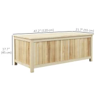 Outsunny 45 Gallon Wooden Storage Box patio Deck Box Bench, Garden Backyard Outdoor Storage Container, Natural(m-3)