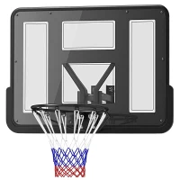 Soozier Wall Mounted Basketball Hoop, Basketball Goal Combo Kit with 43" Reinforced Shatter Resistant Backboard and All Weather Net for Indoor or Outdoor Use(m-1)