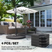 Outsunny Set of 4 Umbrella Base Weights Outdoor Parasol Holder for Cross Base Portable(m-4)