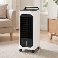 HOMCOM Room Air Cooler with Ice Packs, Ice Cooling Fan Water Humidifier Unit with Remote, Timer, Oscillating(m-3)