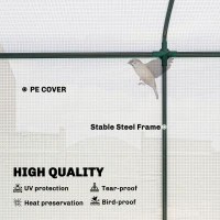 Outsunny 7' x 4' x 7' Outdoor Lean to Greenhouse, Walk-In Green House Plant Nursery with Roll-up Window, PE Cover, White(m-4)