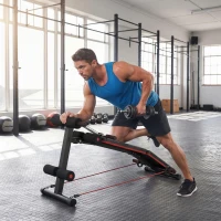 Soozier Foldable Sit Up Bench Core Workout for Home Gym Black(m-8)