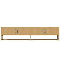 Spacious TV Cabinet with 4 Cabinet Doors, Smooth Sideboard with Integrated Soft-Close Hinges, 70.5" L x 15.5" W x 15.5" H, Natural(m-2)
