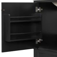 Spacious Bathroom Vanity with 3 Drawers and One-Door Cabinet, Freestanding Cabinet for Small Bathrooms, 36" L x 18.5" W x 33.5" H, Black(m-12)