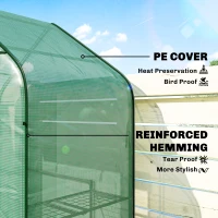 Outsunny Greenhouse for Outdoors, Portable Greenhouse with 6 Shelves, UV-Resistant PE Cover, Roll-Up Door, Green(m-6)