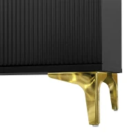 Elegant Sideboard with Push-To-Open Mechanism, Versatile Shoe Cabinet for Hallways and Entryways, 32.5" L x 13.5" W x 39.5" H, Black(m-11)