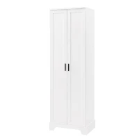 Multi-functional Storage Cabinet with Adjustable and Fixed Shelves, Tall Organizer Cabinet for Bathroom and Office, 23.5'' L x 17'' W x 71'' H, White(m-14)