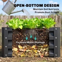 Outsunny 2pc 23.5" Elevated Herb & Vegetable Planting Box Kit w/ Versatile Uses, Dark Gray(m-6)