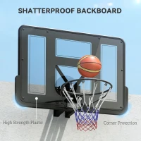 Soozier Wall Mounted Basketball Hoop, Basketball Goal Combo Kit with 43" Reinforced Shatter Resistant Backboard and All Weather Net for Indoor or Outdoor Use(m-5)