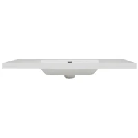 Resin Vanity Top with Integrated Basin, Pre-Drilled Sink Top with Built-In Overflow, 47'' L x 19.5'' W x 7'' H, White(m-6)