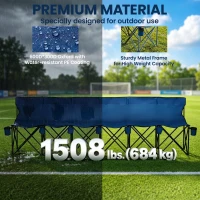 Outsunny 6 Seat Folding Camping Chair with Cup Holder and Carrying Case for Camping, Picnic, Sports Events, Blue(m-6)